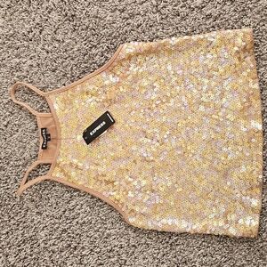 Express Gold Sequin Camisole